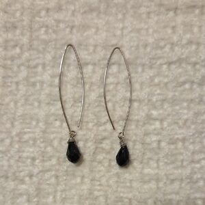 Elegant Handmade Silver and Black Drop Earrings